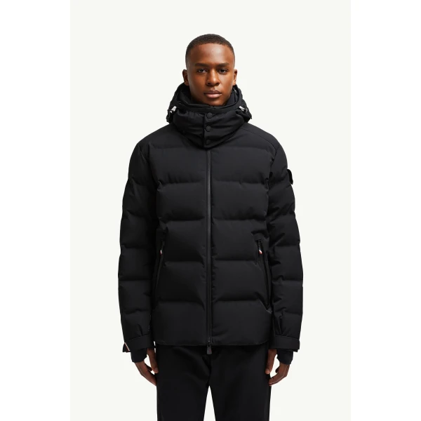 Moncler Montgetech Hooded Insulated Ski Jacket in Black, view 4 | Men's Skiwear | Coveti