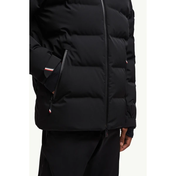 Moncler Montgetech Hooded Insulated Ski Jacket in Black, view 6 | Men's Skiwear | Coveti