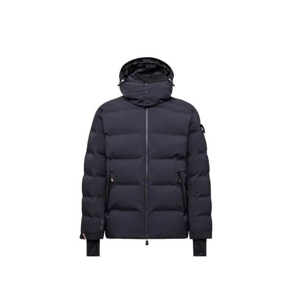 Moncler Montgetech Hooded Insulated Ski Jacket in Navy Blue | Men's Skiwear | Coveti