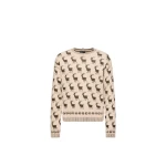 Moncler Moose Jacquard Alpaca & Wool Blend Jumper in Light Beige | Men's Knitwear | Coveti