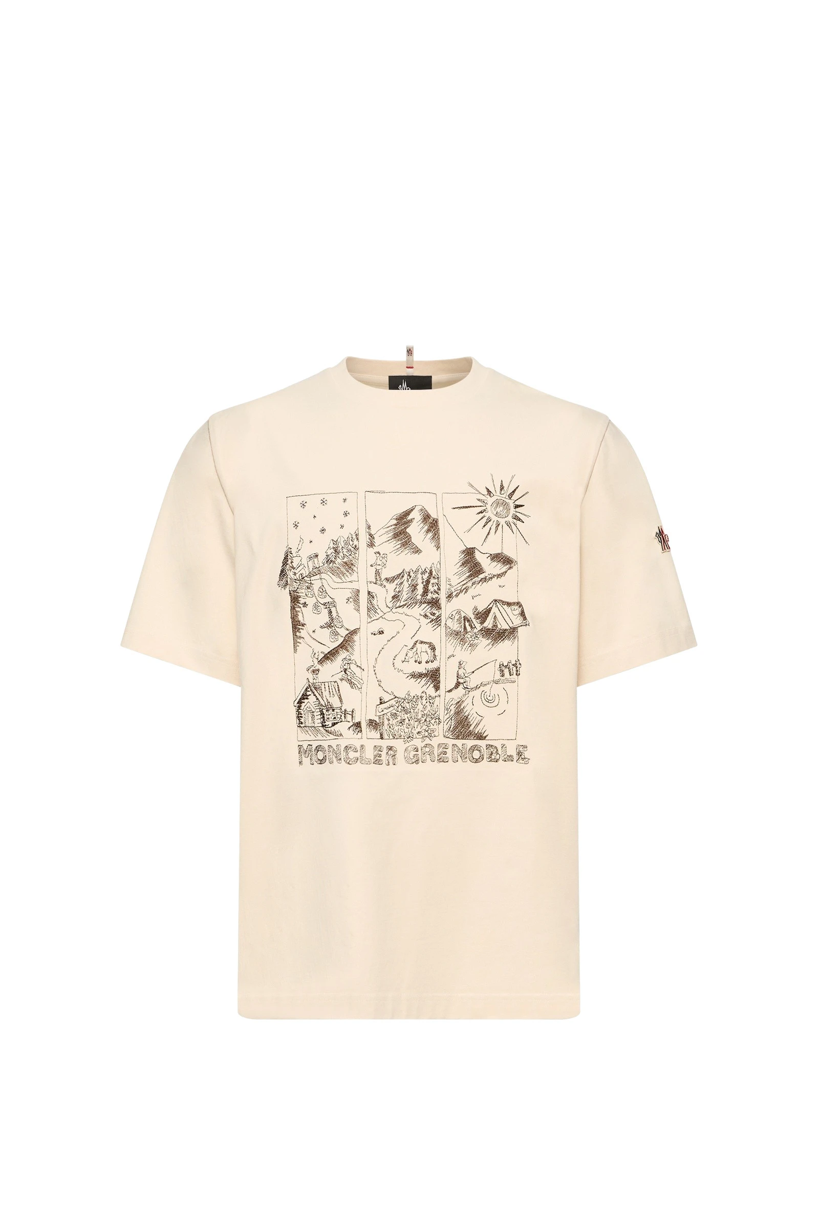 Moncler Mountain Landscape Print Cotton T-Shirt in White Moncler Mountain Landscape Print Cotton T-Shirt in White | Men's T-shirts | Coveti