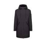 Moncler Nahan Hooded Long Down Parka in Dark Blue | Men's Coats | Coveti