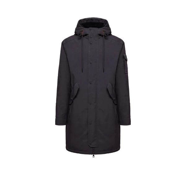 Nahan Hooded Long Down Parka in Dark Blue