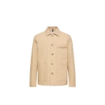 Moncler Nanav Seersucker Shirt Jacket in Light Beige | Men's Jackets | Coveti