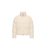 Moncler Nitidule Boucle Short Down Jacket in White Ivory | Women's Tweed Jackets | Coveti