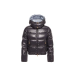 Moncler Niveole Short Down Jacket in Navy Blue | Women's Puffer Jackets | Coveti