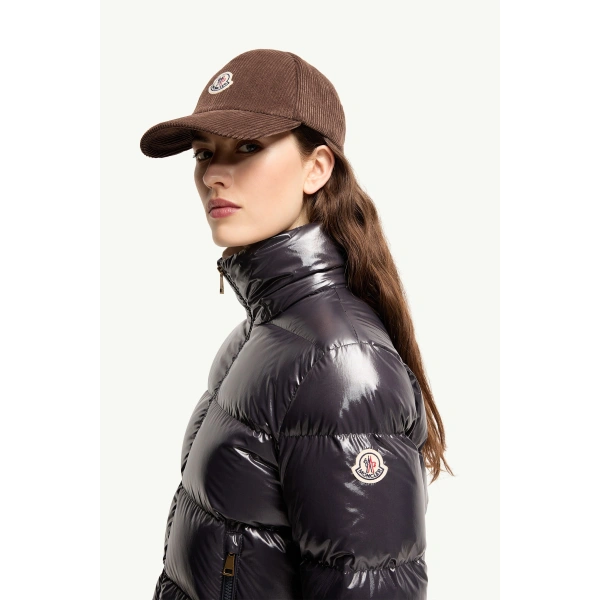 Moncler Niveole Short Down Jacket in Navy Blue, view 3 | Women's Puffer Jackets | Coveti
