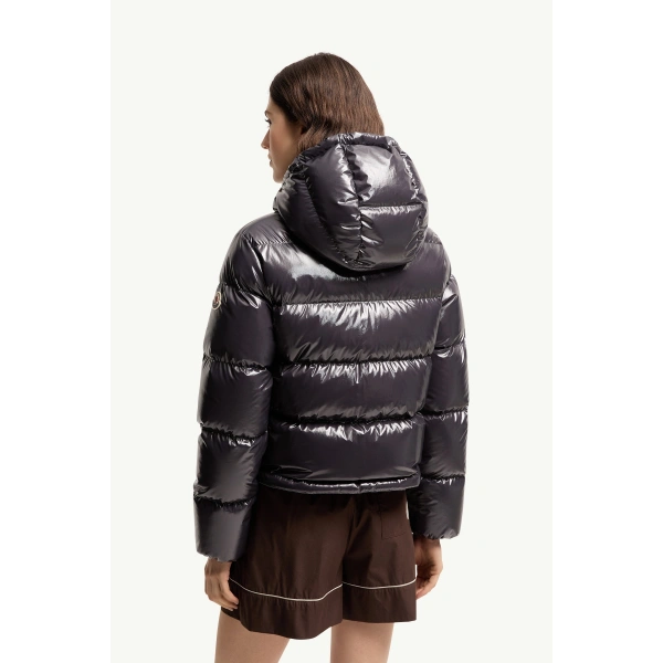 Moncler Niveole Short Down Jacket in Navy Blue, view 5 | Women's Puffer Jackets | Coveti