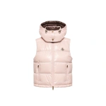 Moncler Niverolle Short Down Gilet in Pink Moncler Niverolle Short Down Gilet in Pink | Women's Vests and Gilets | Coveti