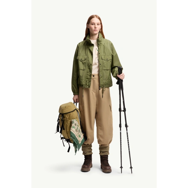 Moncler Nor Hooded Jacket in Olive Green, view 2 | Women's Jackets | Coveti