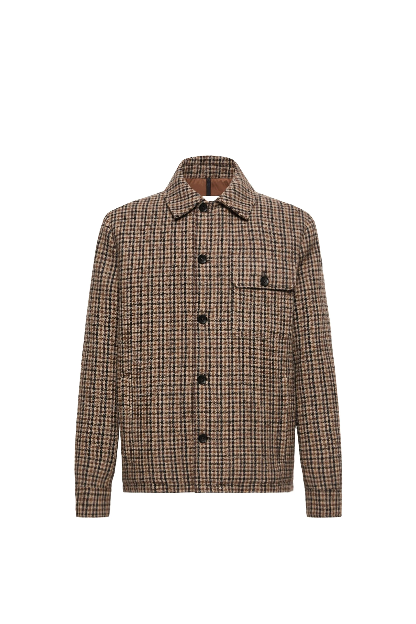 Moncler Norfol Wool Blend Down Shirt Jacket in Brown Moncler Norfol Wool Blend Down Shirt Jacket in Brown | Men's Jackets | Coveti