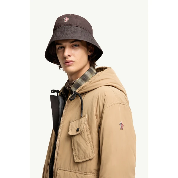 Moncler Ober Short Padded Jacket in Beige, view 3 | Men's Jackets | Coveti