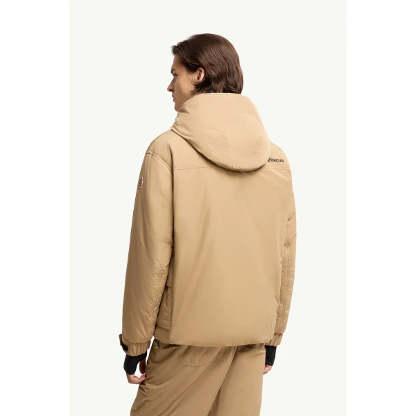 Moncler Ober Short Padded Jacket in Beige, view 5 | Men's Jackets | Coveti