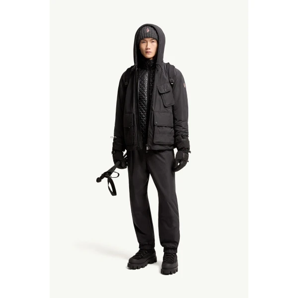 Moncler Ober Short Padded Jacket in Black, view 2 | Men's Jackets | Coveti