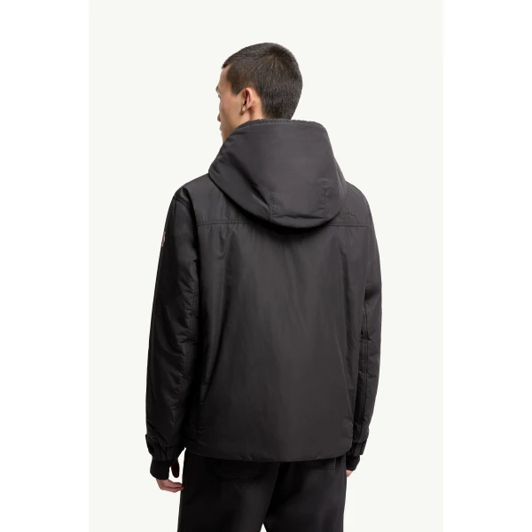 Moncler Ober Short Padded Jacket in Black, view 5 | Men's Jackets | Coveti