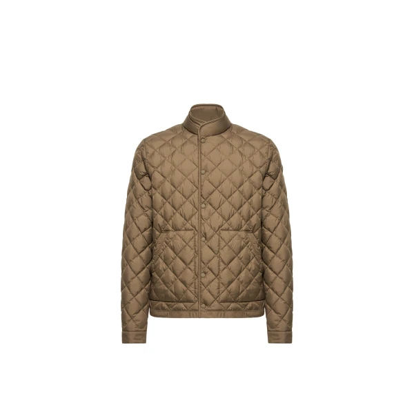 Moncler Oise Diamond Quilted Short Down Jacket in Olive Green | Men's Jackets | Coveti