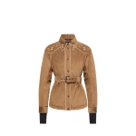Moncler Olonne Insulated Ski Shirt Jacket in Camel Beige | Women's Ski Jackets | Coveti