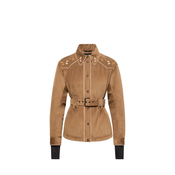 Olonne Insulated Ski Shirt Jacket in Camel Beige