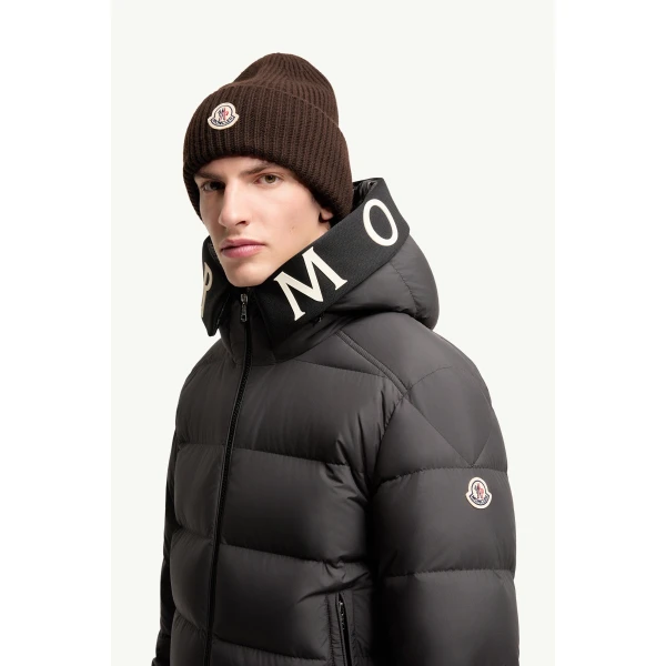 Moncler Orvelle Hooded Mid-Length Down Jacket in Black, view 3 | Men's Jackets | Coveti