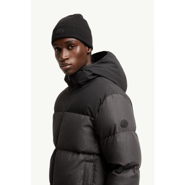 Moncler Oulojoki Hooded Short Down Jacket in Black, view 3 | Men's Jackets | Coveti