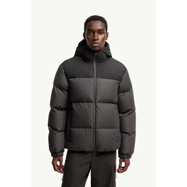 Moncler Oulojoki Hooded Short Down Jacket in Black, view 4 | Men's Jackets | Coveti