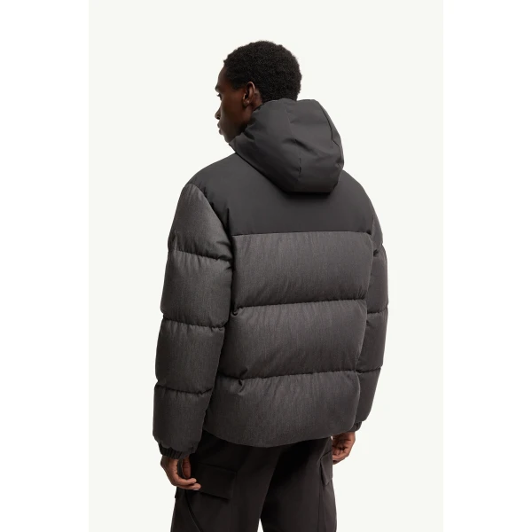 Moncler Oulojoki Hooded Short Down Jacket in Black, view 5 | Men's Jackets | Coveti