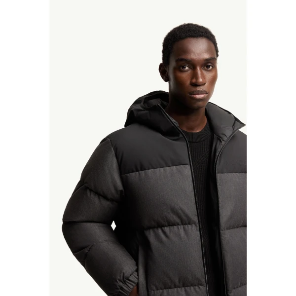 Moncler Oulojoki Hooded Short Down Jacket in Black, view 6 | Men's Jackets | Coveti