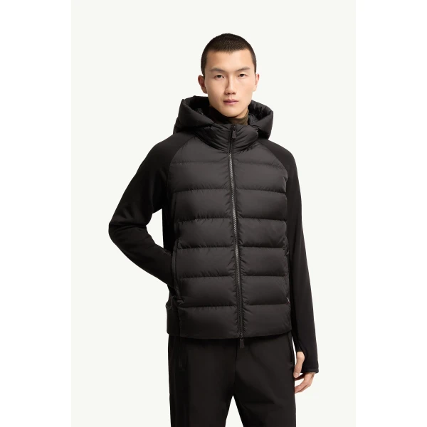 Moncler Padded Polartec Zip-Up Hoodie in Black, view 4 | Men's Sweatshirts | Coveti