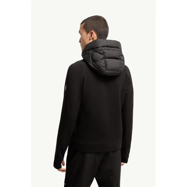 Moncler Padded Polartec Zip-Up Hoodie in Black, view 5 | Men's Sweatshirts | Coveti