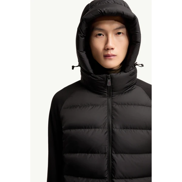 Moncler Padded Polartec Zip-Up Hoodie in Black, view 6 | Men's Sweatshirts | Coveti