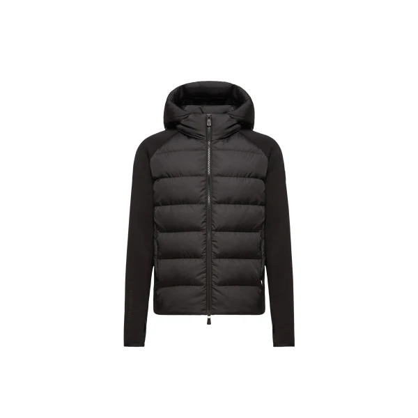 Moncler Padded Polartec Zip-Up Hoodie in Black | Men's Sweatshirts | Coveti