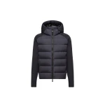Moncler Padded Polartec Zip-Up Hoodie in Dark Blue | Men's Sweatshirts | Coveti