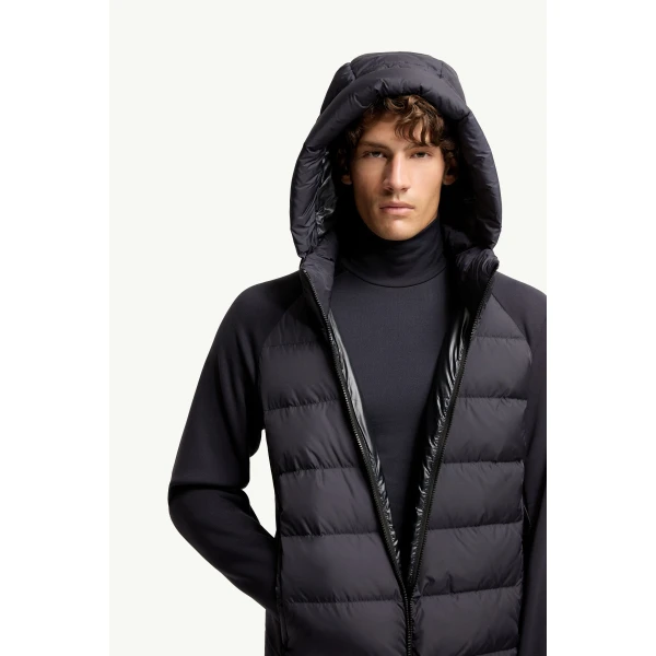 Moncler Padded Polartec Zip-Up Hoodie in Dark Blue, view 6 | Men's Sweatshirts | Coveti