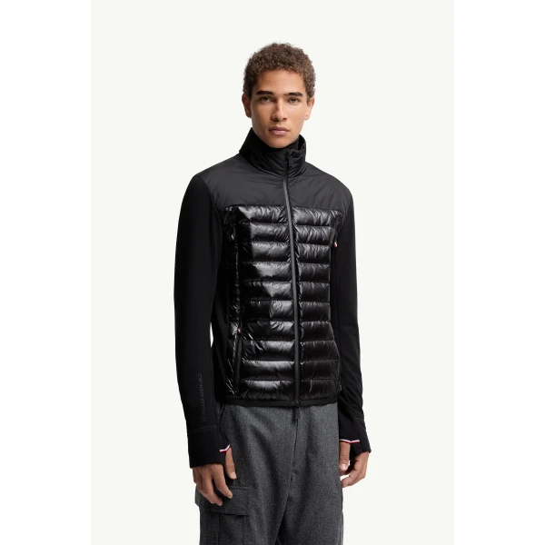 Moncler Padded Polartec Zip-Up Sweatshirt in Black, view 4 | Men's Sweatshirts | Coveti