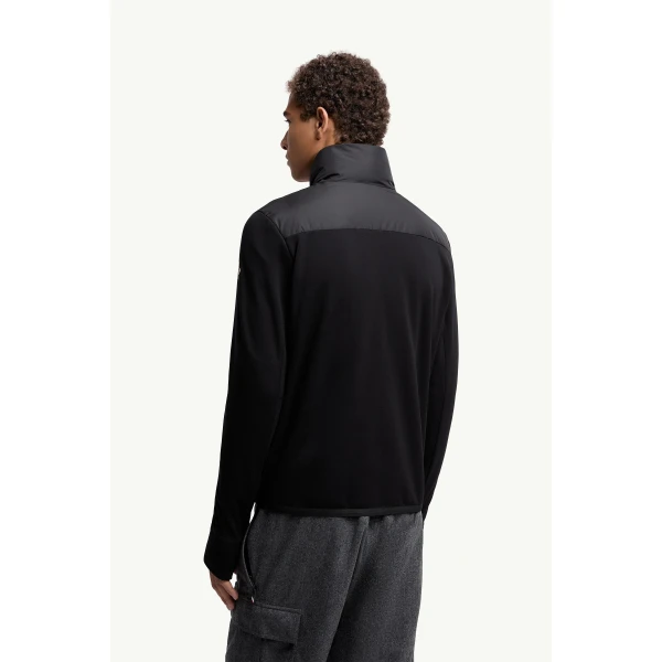 Moncler Padded Polartec Zip-Up Sweatshirt in Black, view 5 | Men's Sweatshirts | Coveti