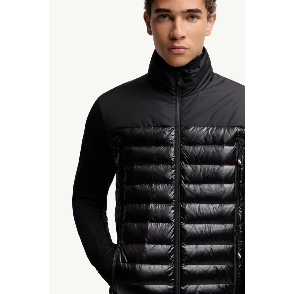 Moncler Padded Polartec Zip-Up Sweatshirt in Black, view 6 | Men's Sweatshirts | Coveti