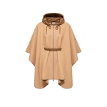 Moncler Padded Wool Blend Cape in Beige Moncler Padded Wool Blend Cape in Beige | Women's Cape Coats | Coveti