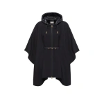 Moncler Padded Wool Blend Cape in Dark Blue | Women's Cape Coats | Coveti