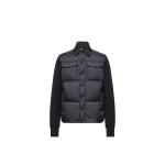 Moncler Padded Zip-Up Cardigan in Navy Blue | Men's Knitwear | Coveti