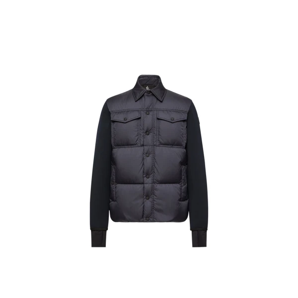 Moncler Padded Zip-Up Cardigan in Navy Blue | Men's Knitwear | Coveti