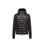 Moncler Padded Zip-Up Hoodie in Black | Men's Knitwear | Coveti