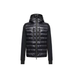 Moncler Padded Zip-Up Hoodie in Navy Blue | Men's Knitwear | Coveti