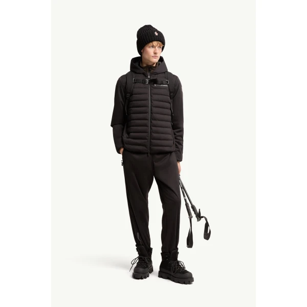 Moncler Padded Zip-Up Sweatshirt in Black, view 2 | Men's Sweatshirts | Coveti