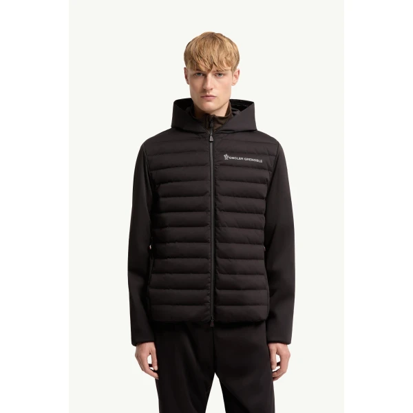 Moncler Padded Zip-Up Sweatshirt in Black, view 4 | Men's Sweatshirts | Coveti