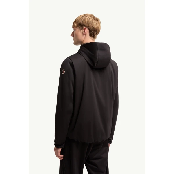 Moncler Padded Zip-Up Sweatshirt in Black, view 5 | Men's Sweatshirts | Coveti