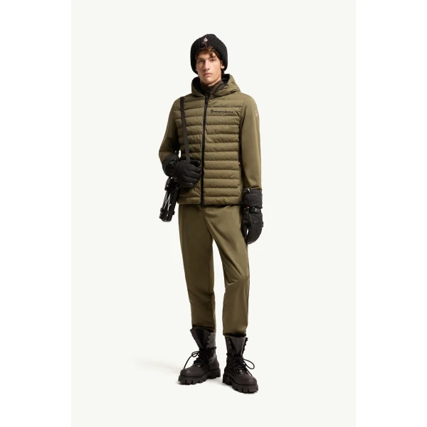 Moncler Padded Zip-Up Sweatshirt in Dark Green, view 2 | Men's Sweatshirts | Coveti