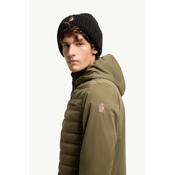 Moncler Padded Zip-Up Sweatshirt in Dark Green, view 3 | Men's Sweatshirts | Coveti