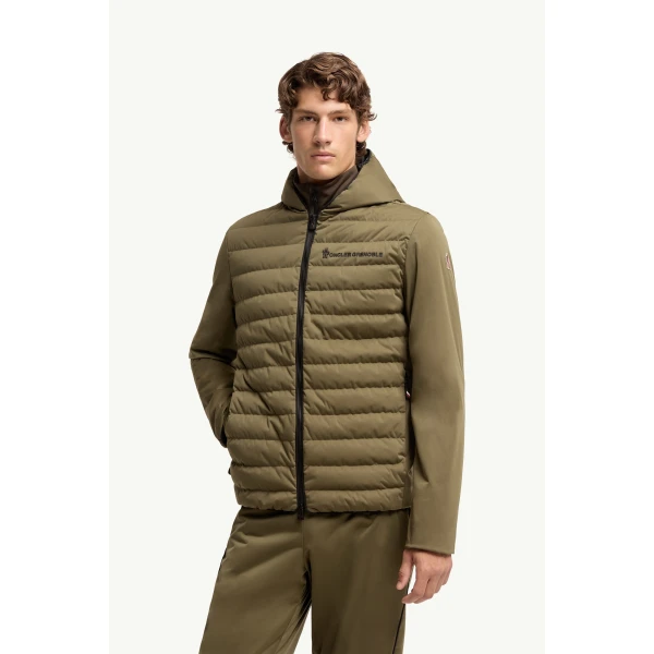 Moncler Padded Zip-Up Sweatshirt in Dark Green, view 4 | Men's Sweatshirts | Coveti