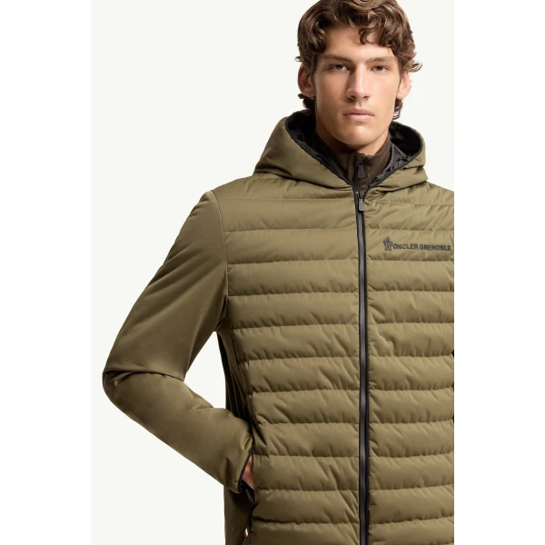 Moncler Padded Zip-Up Sweatshirt in Dark Green, view 6 | Men's Sweatshirts | Coveti