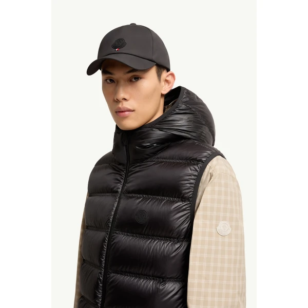 Moncler Panestrel Down Gilet in Black, view 3 | Men's Jackets | Coveti